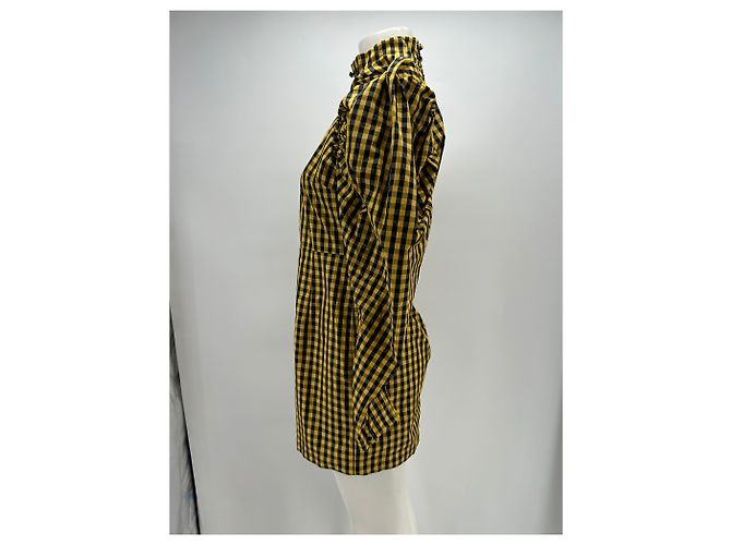 Rotate Karo Kleid Gelb aus Polyester Größe 36 - Ansicht 3