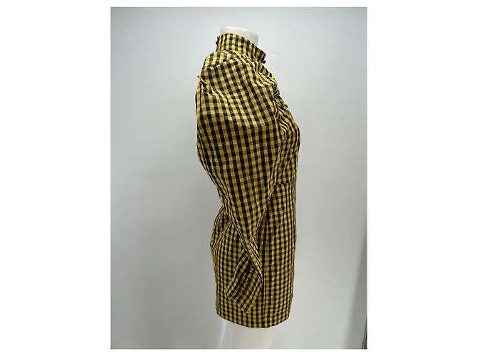 Rotate Karo Kleid Gelb aus Polyester Größe 36 - Ansicht 4
