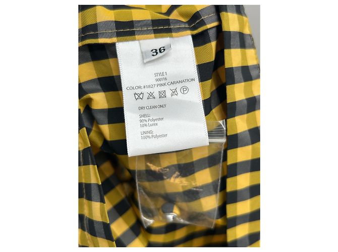 Rotate Karo Kleid Gelb aus Polyester Größe 36 - Ansicht 6