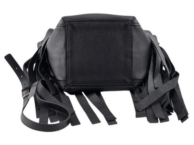 Balenciaga Borsa Tote in Pelle Nera con Frange Nero - vista 7