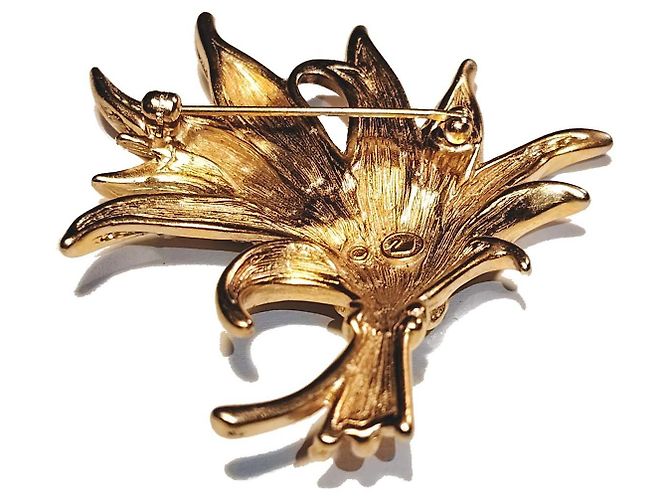 Spilla Swarovski Bouquet Floreale Oro D'oro - vista 5