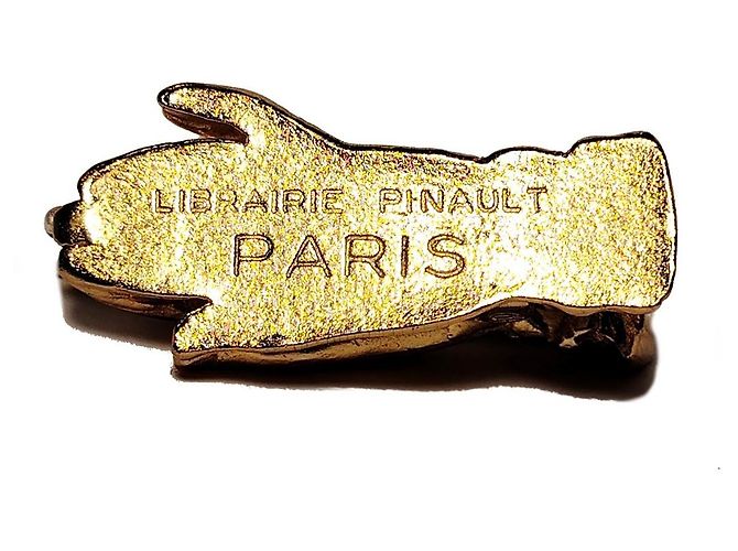 Autre Marque Librairie Pinault Paris Clip per Abito Mano Dorata e Cristalli Rossi D'oro - vista 6