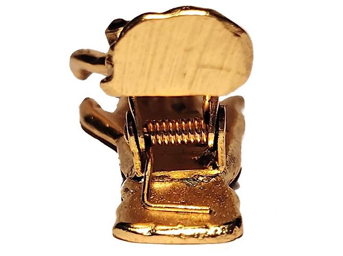 Autre Marque Librairie Pinault Paris Clip per Abito Mano Dorata e Cristalli Rossi D'oro - vista 7