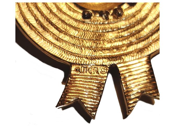 Autre Marque Set Spilla a Cappello e Orecchini Ciner Tono Oro D'oro - vista 6