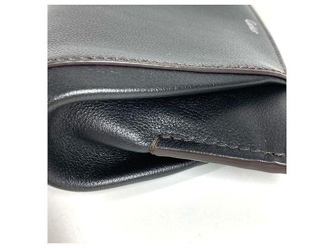 Clutch in pelle nera Cartier C de Logo Nero - vista 8