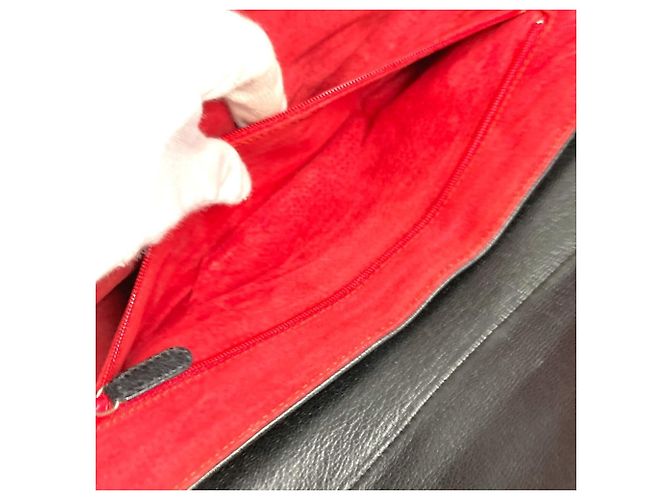 Bulgari Bvlgari Logo Flap Tasche aus schwarzem Leder - Ansicht 14