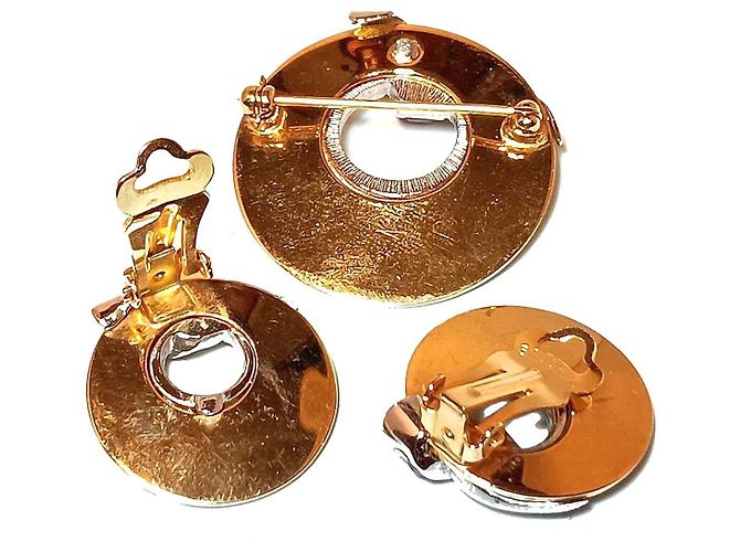 Autre Marque Marcel Boucher Set Spilla e Orecchini Tono Oro D'oro - vista 6