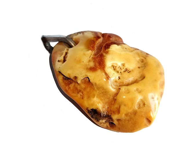 No Name Pendente in Ambra Naturale del Baltico - Butterscotch e Cognac Arancione - vista 2