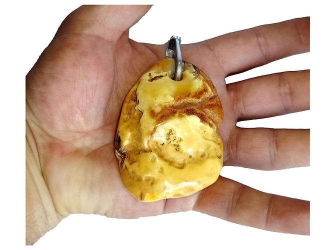 No Name Pendente in Ambra Naturale del Baltico - Butterscotch e Cognac Arancione - vista 4