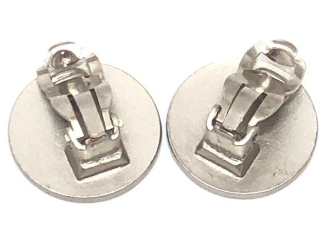 Orecchini clip vintage Chanel 00C Coco Mark Argento - vista 2