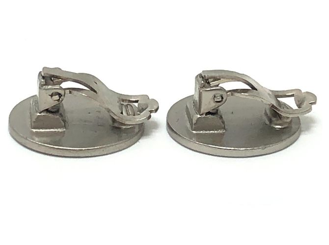 Orecchini clip vintage Chanel 00C Coco Mark Argento - vista 4