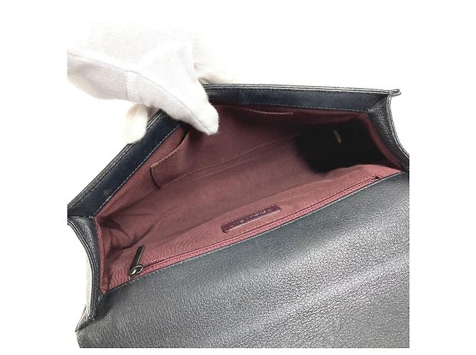 Borsa a Spalla Chanel Large Boy Chanel Matelassé Nero - vista 11