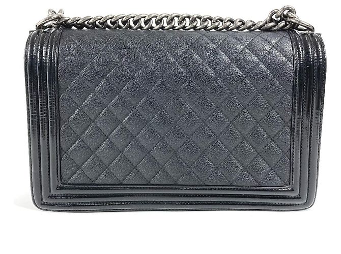 Borsa a Spalla Chanel Large Boy Chanel Matelassé Nero - vista 2