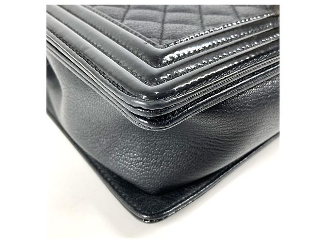 Borsa a Spalla Chanel Large Boy Chanel Matelassé Nero - vista 7