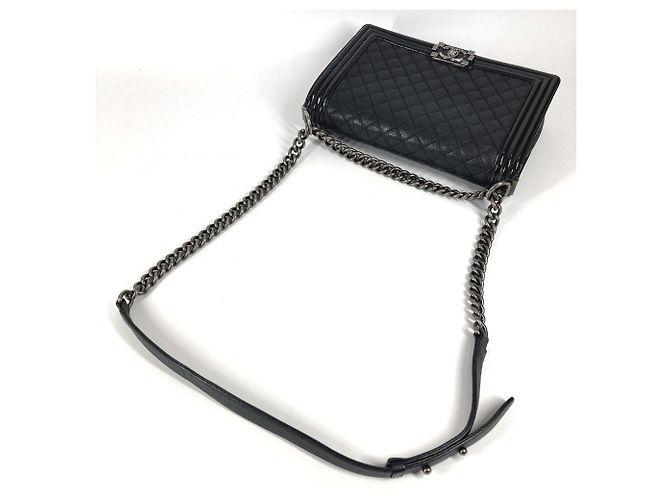 Borsa a Spalla Chanel Large Boy Chanel Matelassé Nero - vista 8