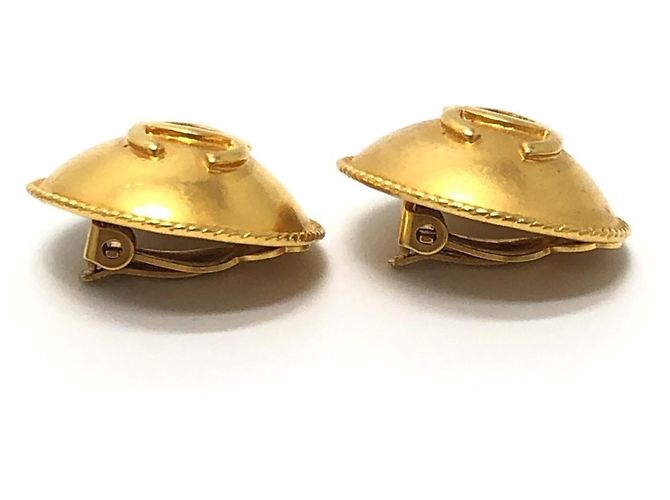 Orecchini Chanel Vintage Gold Clip-On D'oro - vista 4