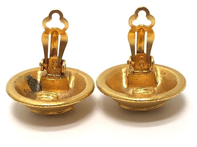 Orecchini Chanel Vintage Gold Clip-On D'oro - vista 7