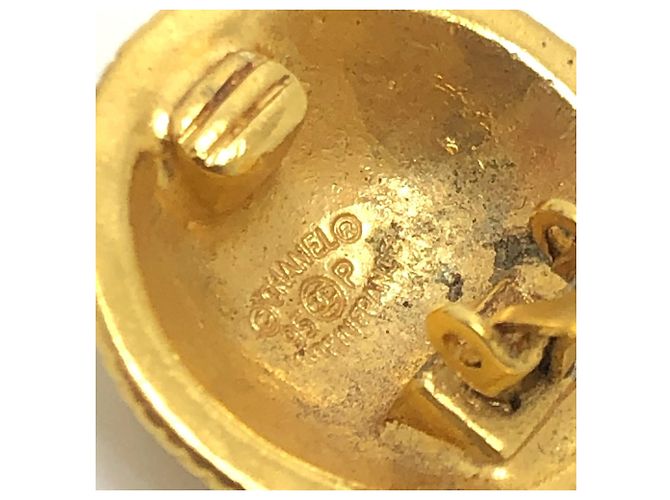 Orecchini Chanel Vintage Gold Clip-On D'oro - vista 8