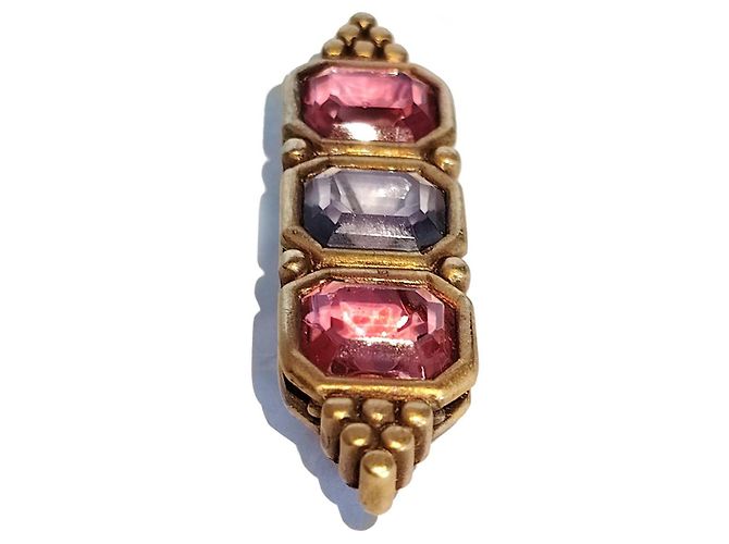 Spilla Yves Saint Laurent YSL Triple Stone D'oro - vista 4