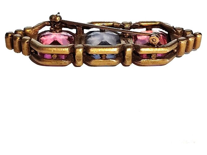 Spilla Yves Saint Laurent YSL Triple Stone D'oro - vista 5