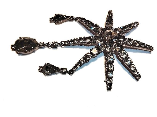 Broche Rochas Paris Starburst em strass Preto - vista 3