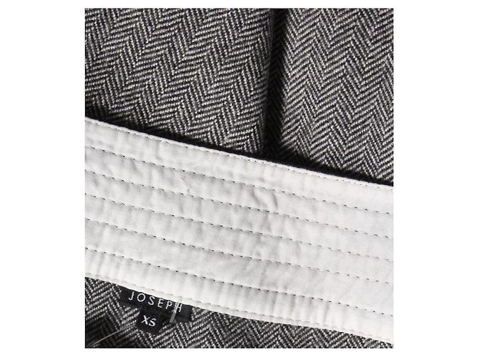 Falda Joseph de lana gris con cintura de cuero Negro - vista 3