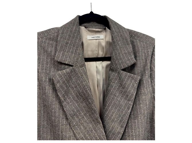 Autre Marque Nue Notes Blazer cruzado de raya diplomática gris - vista 3