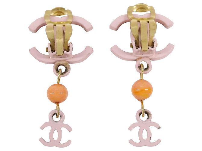 Orecchini a clip in metallo rosa Chanel - vista 2