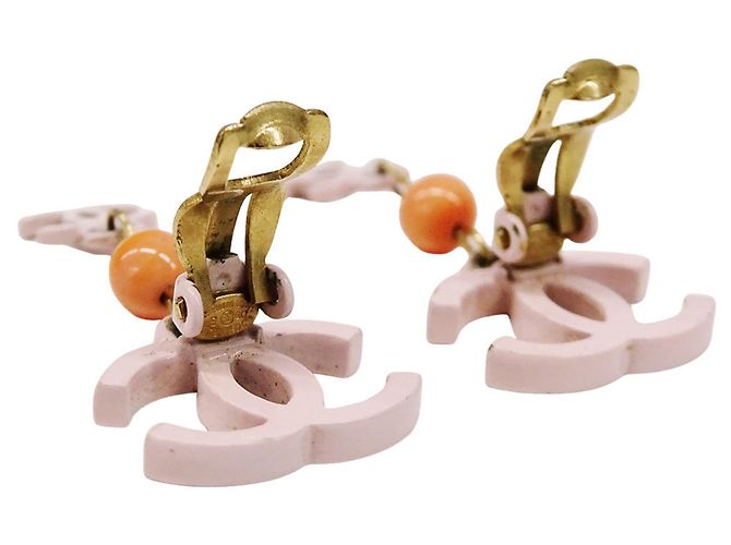 Orecchini a clip in metallo rosa Chanel - vista 3