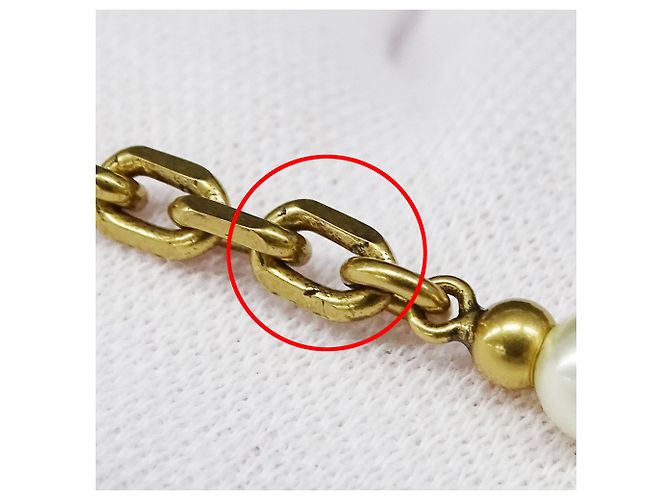 Collana Christian Dior oro con perle finte e strass D'oro - vista 7