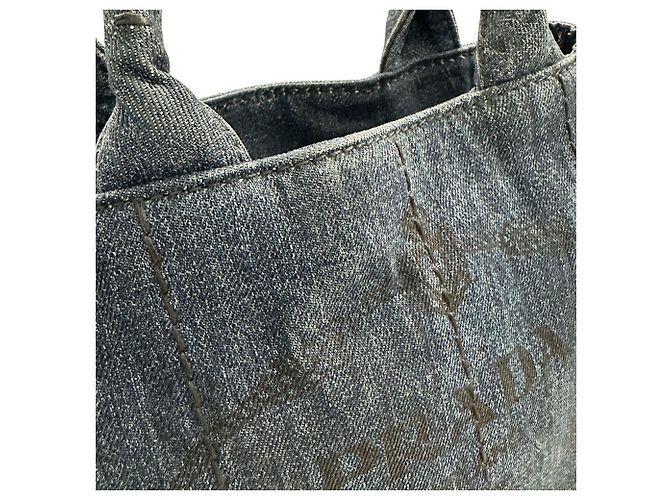 Borsa Prada Canapa Mini in denim blu scuro - vista 12