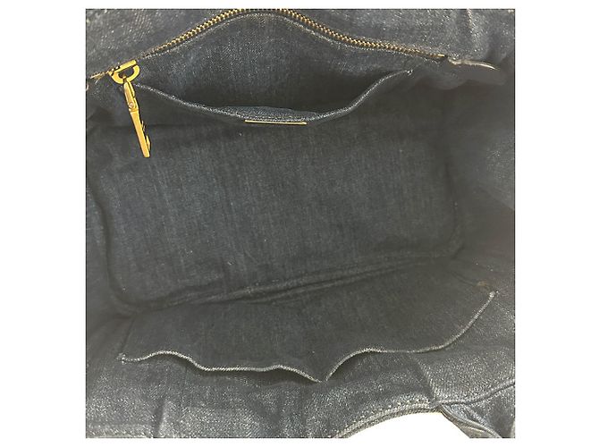 Borsa Prada Canapa Mini in denim blu scuro - vista 13