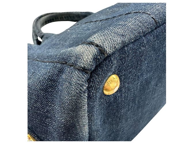 Borsa Prada Canapa Mini in denim blu scuro - vista 5