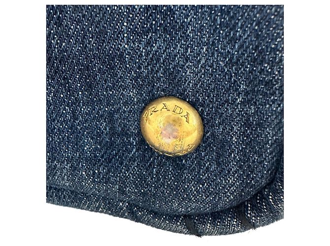 Borsa Prada Canapa Mini in denim blu scuro - vista 6