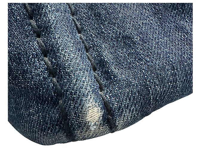 Borsa Prada Canapa Mini in denim blu scuro - vista 7