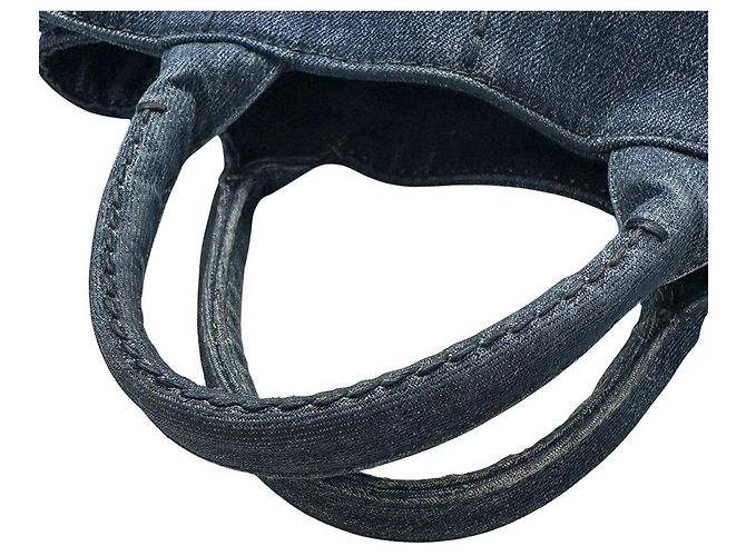 Borsa Prada Canapa Mini in denim blu scuro - vista 9