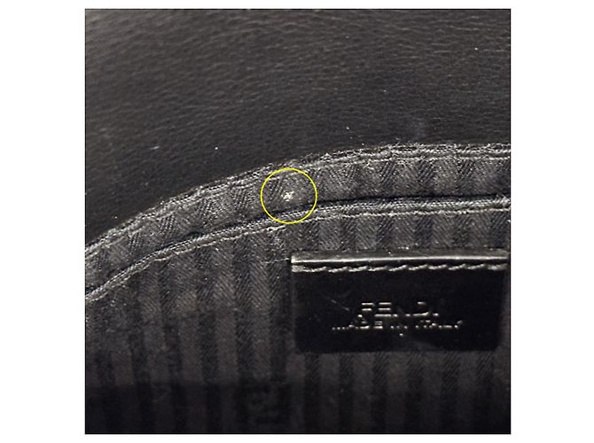 Bolsa de mão em couro preto Fendi - vista 16