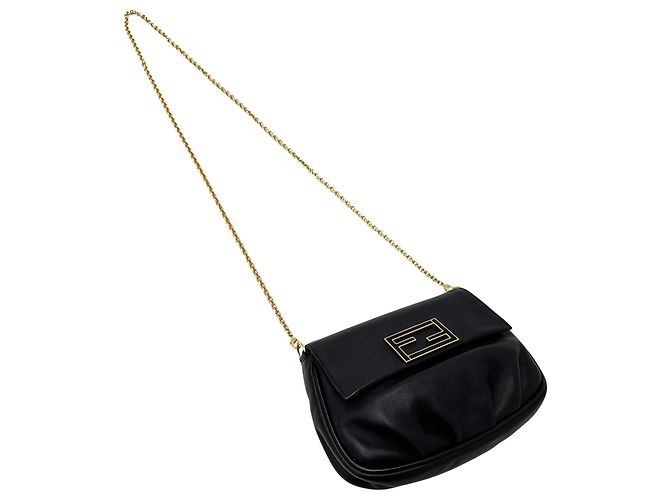 Bolsa de mão em couro preto Fendi - vista 4