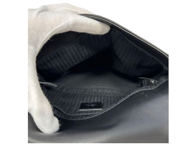 Bolsa de mão em couro preto Fendi - vista 5