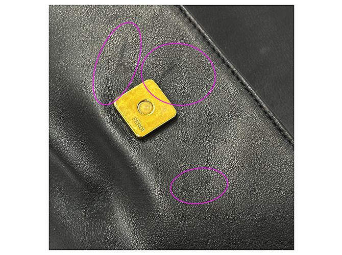 Bolsa de mão em couro preto Fendi - vista 9