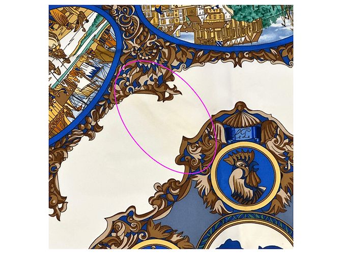 Hermès Sciarpa Hermes Carre 90 L'ENTENTE CORDIALE Blu Multicolore - vista 8