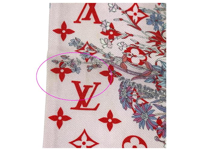 Sciarpa in seta Louis Vuitton multicolore rosa - vista 10
