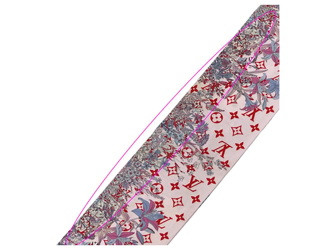 Sciarpa in seta Louis Vuitton multicolore rosa - vista 8