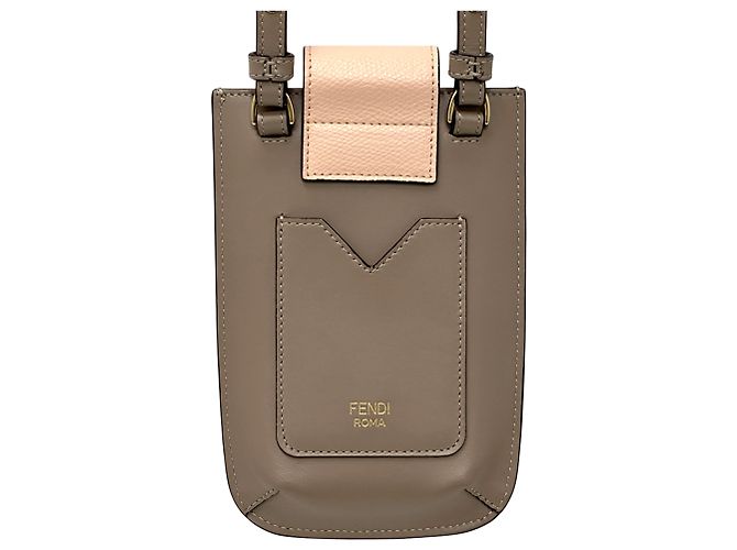 Borsa Fendi FF Diamond Rosa Grigio - vista 2
