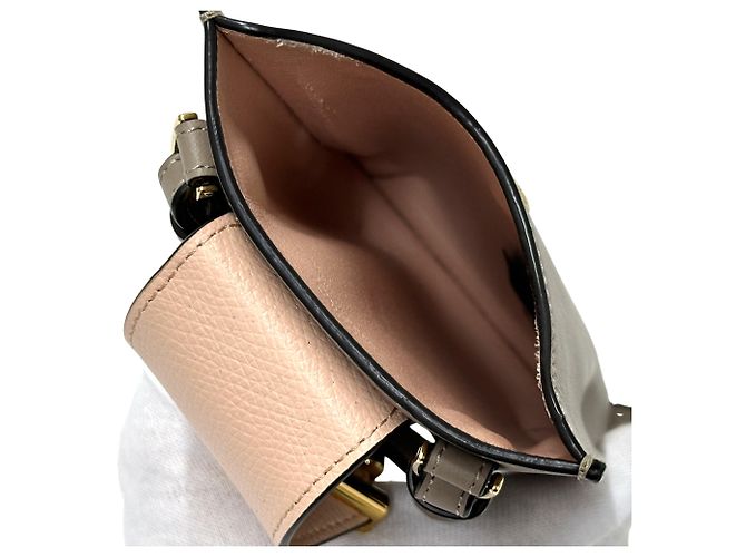 Borsa Fendi FF Diamond Rosa Grigio - vista 5