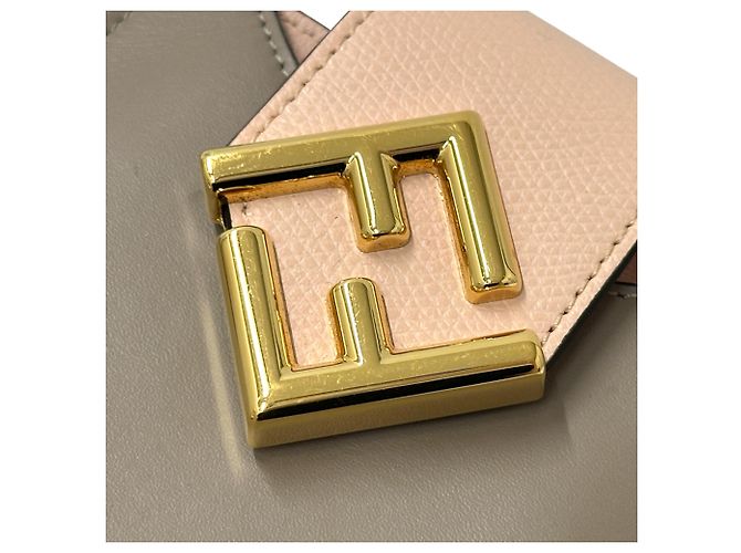 Borsa Fendi FF Diamond Rosa Grigio - vista 9