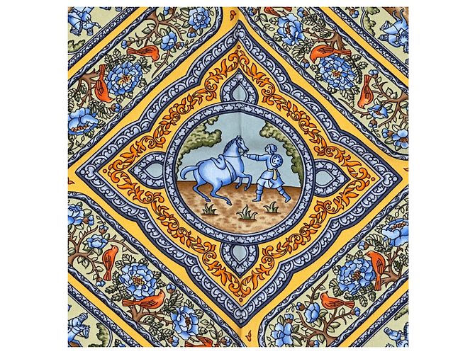 Hermès Hermes Seidenschal mehrfarbig Mehrfarben Gelb - Ansicht 2