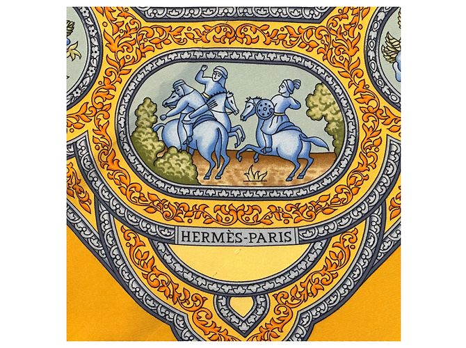 Hermès Hermes Seidenschal mehrfarbig Mehrfarben Gelb - Ansicht 4