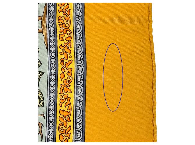 Hermès Hermes Seidenschal mehrfarbig Mehrfarben Gelb - Ansicht 9