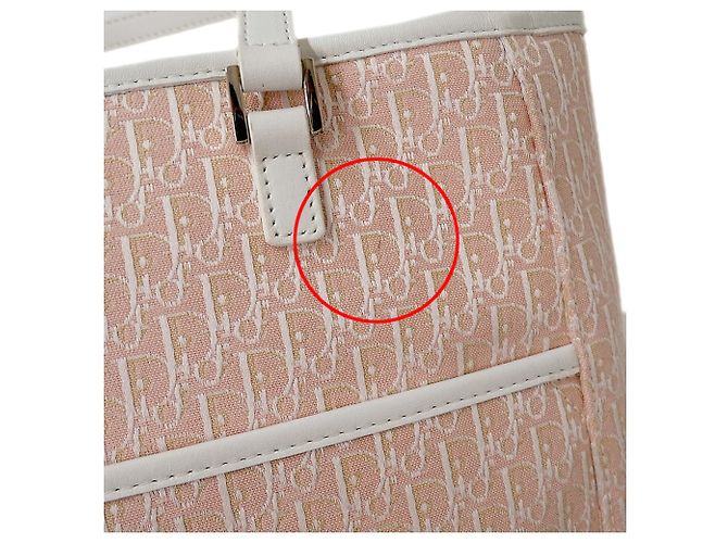 Borsa Christian Dior Trotter Canvas Rosa Bianco - vista 11
